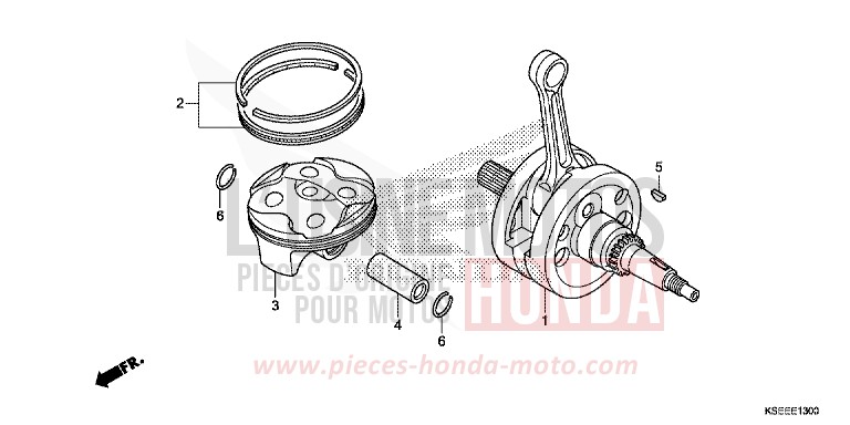 CRANKSHAFT/PISTON for CRF150R "Big wheels" EXTREME RED (R292) from 2018